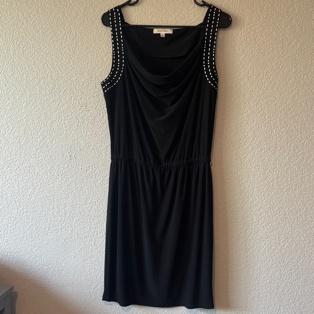 Ellen Tracy Black Dress with Studded Accents
